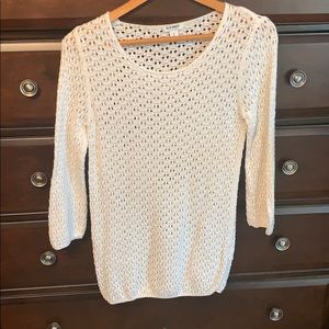 Ivory colored lightweight tunic sweater